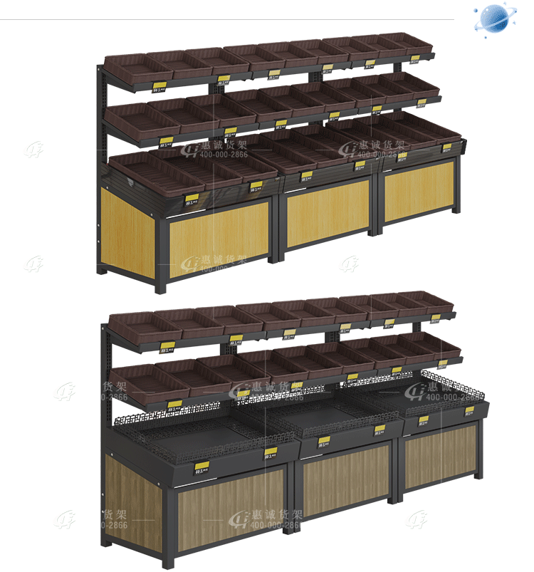 雙面三層果蔬貨架圖片1-4